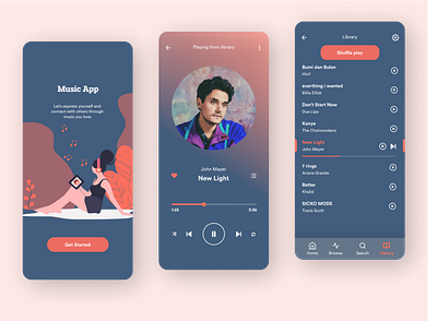 Simple Music Player App app appdesign clean design exploration ios minimalist mobile product design mobile ui ui ui design uiux