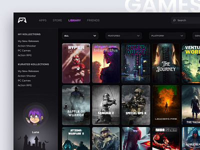 Kontrol ai featuredgamesapp gamebrowseui gamecollectionui gamelibrarydesign gamelibraryui gamerecommendationui gamingdashboard graphic design illustration interactivegamecatalog personalgamecollection ui user experience ux