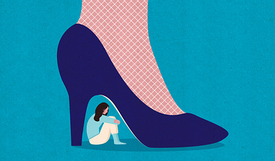 Marriage with a Transgender conceptual depression editorial art editorial illustration illustration illustrator lgbt lgbtq magazine shoe textured transgender vector woman woman illustration