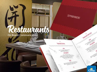 Costa Crociere - restaurants brand branding cook cooking corporate identity design graphics illustration menu onboarding restaurant restaurant branding restaurants ship