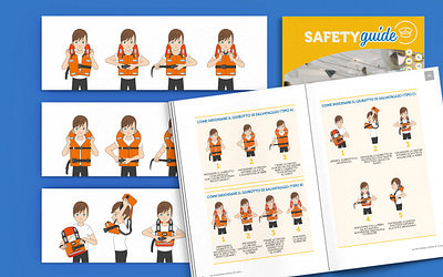 Costa Crociere - Safety Guide character design costa cruise cruise ship graphics guide illustration illustrator art indesign life jacket safety sea ship ships