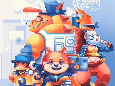 Draw this in your style animal bird character dog illustration illustration art illustrator photoshop vector