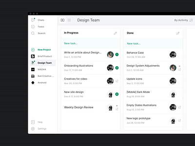 Brief App Desktop app application design desktop desktop app interaction interface project management projects task list task management task manager tasks ui ux