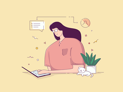 Illustration ft. Adorable Cat 01 :) adobexd illustration illustration art illustrator landing landing page landing page design ui design userinterface