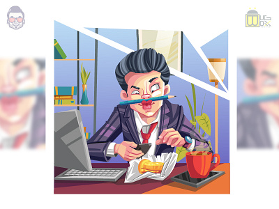 Chilling at Office busines cartoon character corporate branding design illustration illustration art ui ui ux design vector