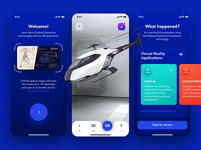 AR Application: Concept app ar cards color interface minimal mobile mobile app ui