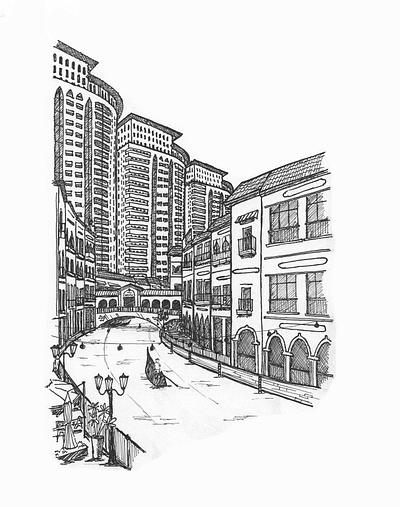 Sketch 3 architecture design drawing gift illustration inkpen picture sketch urban