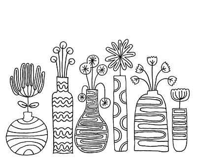 Plant life coloring pages coloringbook hand drawn illustration plants wellness