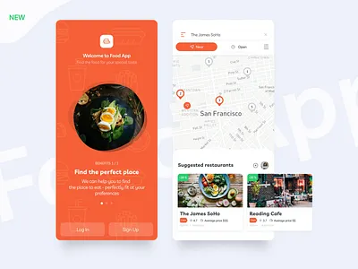 Food App UI/UX app app design elements food interface ios mobile mobile ui onboarding product profile ux