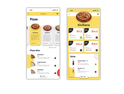 Mobile apps - Pizza Italiana adobe illustrator adobe photoshop adobe xd design mobile app design mobile apps mobile ui mobile ux design prototype prototyping