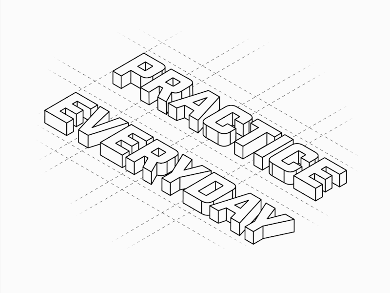 Practice Everyday after effects isometric isometric typography kinetic typography motion design motion graphics typography