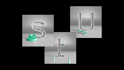 S - T - U #36daysoftype 36dayoftype 36daysoftype07 3d 3d art abstract art direction artwork blender design font lachute letter lettering photoshop s t type typeface u