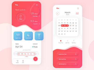 flo. period tracker uidesign uxdesign visual design