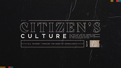 Citizen's Culture design ephesians sermon sermon graphic sermon series sermon title