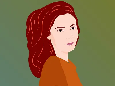 She Green illustration portrait vector
