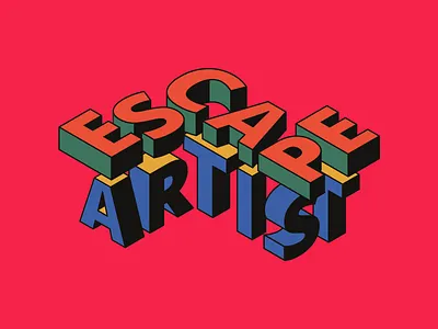 Escape Artist Podcast Cover Concept 3 album art album artwork album cover alex nick artist escape escape artist isometric lettering podcast podcast art podcast logo podcasting podcasts
