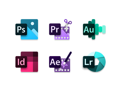 Fluent Design Icons for Adobe Apps (Experimental) adobe adobe photoshop after effects audition design fluent fluent design fluent design system icon illustration illustrator indesign lightroom logo microsoft premiere premiere pro ui vector