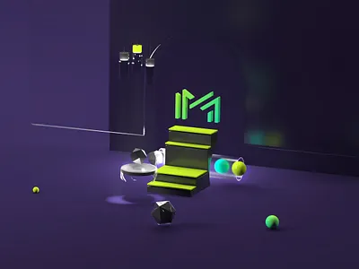 Magneta 3d 3d art brand design redshift render ui website