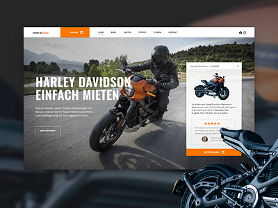 Motorcycle Rental Website Design adobexd design harley harley davidson motorbike motorcycle motorcycles open sans oswald poppins web design webagency webdesign webdesigner website builder websitedesign wordpress