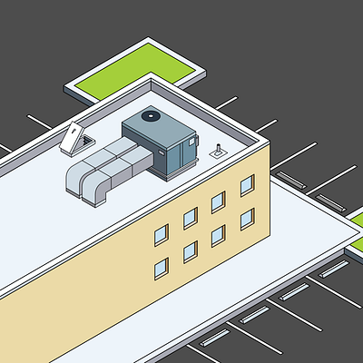 Commercial HVAC affinitydesigner hvac isometric vector