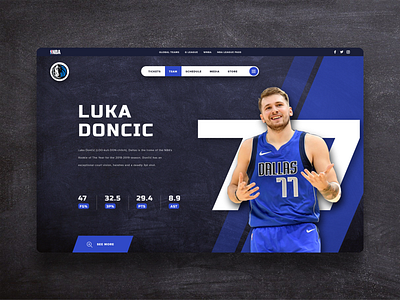 UI Design - Dallas Mavericks athlete basketball creative dark blue design design trends inspiration landing page luka doncic mavericks nba sports ui design ui ux ux design website website concept