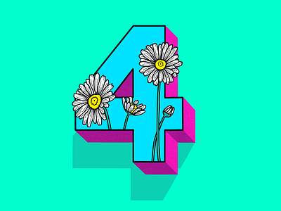 Number 4 36daysoftype lettering number