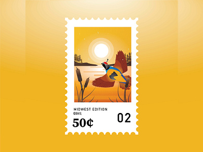 Midwestern Stamps: Quail design illustration midwest stamp vector