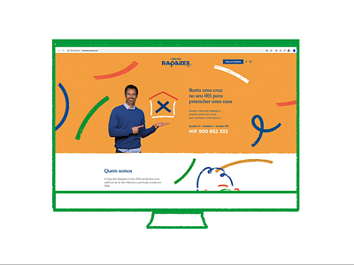 LP - Casa dos Rapazes boys brushes drawings illustration kids landing page scroll uxdesign website