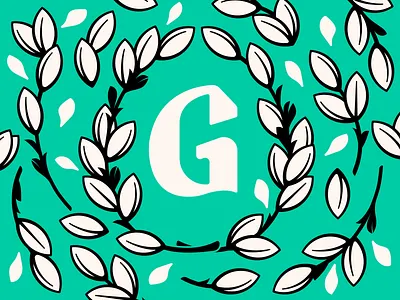 Floral G Monogram floral g monogram illustration leaves letter design monogram type design vines