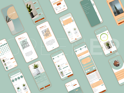 GREENER Plant Monitoring App UI app design figma figmadesign mobile ui mobileappdesign plant app succulent ui uidesign uidesigner uxui