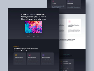 Simple Branding - A tiny but mighty branding course. branding course dark dark mode dark ui education marketing modern ui ux web webdesign
