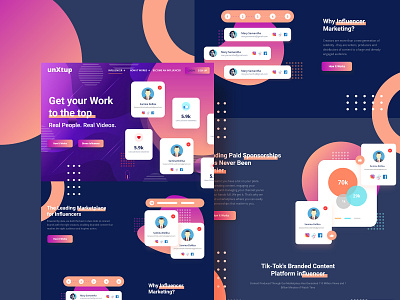 Influencer Landing Page agency agency branding illustration landing page landing page design ux vector web design website website concept