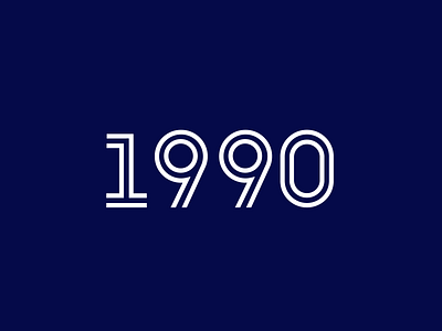 90s Baby 1990 90s dark blue lineart lines numbers typography