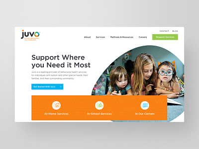 Juvo Behavioral Health Website Redesign blue design green homepage interface orange ui ux web website