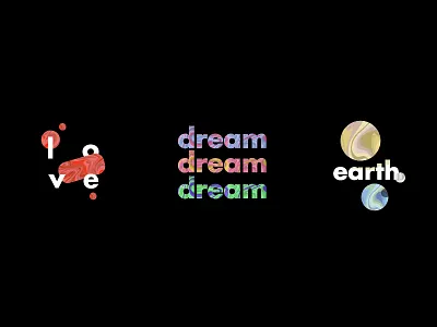Shapes X Typo black bold design dream earth flat graphic graphics heart illustration inspiration inspired love minimal planets simpel simple typography vector white
