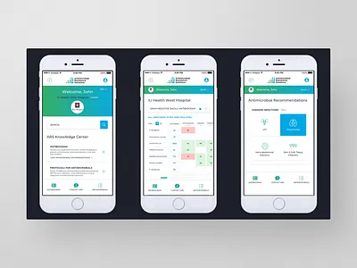 Medical Knowledge Center Interface blue design gradient green hopsital interface medical medicine mobile ui ux