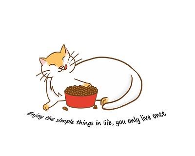 kitty lunch cartoon cat concept creative cute illustration kitty illustration slogan type art