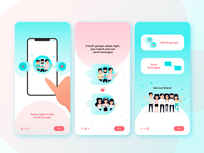 Onboarding Screens - Illustrations app color design flat illustration onboarding screen ui vector