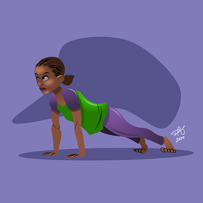 Planking black character exercise fitness app fitness center fitness logo illustration plank vectorart vectorillustration women