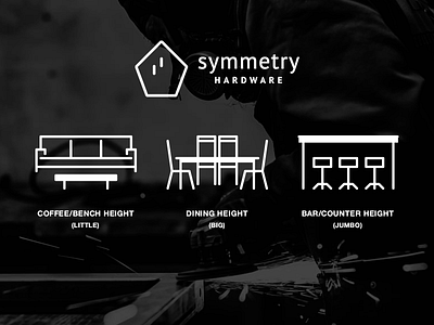 Symmetry Hardware Website Icons adobe illustrator bar branding coffee table company company branding icon icon design icon designs icon set iconography illustration oregon pacific northwest portland steel table vector web design welding