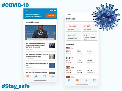 CoronaVirus Tracking App (COVID-19) coronavirus covid 19 disease madewithadobexd medical medical app stay safe stayhome uplabs virus