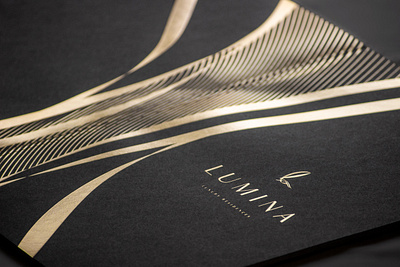 Lumina Luxury Residences in Carlingford, Sydney. brand brand identity branding branding design concept design goldfoil light line lineart linework logo logodesign lumina luxury residences property property marketing reflection shadows visual identity