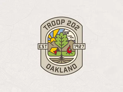 Troop 202 Logo with Rationale badge badge logo boy scouts branding identity identity design line art line art logo logo scouting scouts vector