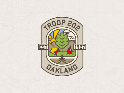 Troop 202 Logo with Rationale badge badge logo boy scouts branding identity identity design line art line art logo logo scouting scouts vector