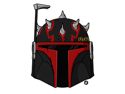 Darth Maul x Mandalorian design drawing illustration illustrator vector