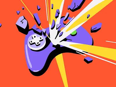 Don't ruin your streaming career 🎮 boom explosion game gamer gaming illustration joystick playstation stream streaming vector