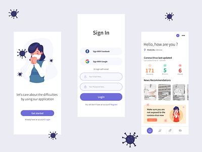 Corona application all needs in one app - design exploration 2020 aplication app branding corona coronavirus covid covid 19 design doctor exploration mobile mobile app sick
