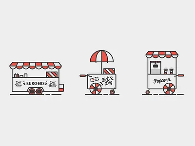 Hotdog Burgers Popcorn Illustration animation burger burger menu fast food flat food foodie fresh graphic design hotdog illustration illustrator instagram new york popcorn print retro usa vector