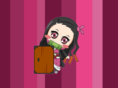 Nezuko Kamado chibi anime character chibi mascot