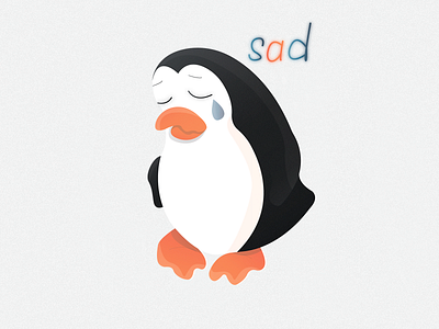 Penguin sticker №6 🐧🔥 (sad) | Day 6 2020 animal animals branding character cold cry design emotion heartbroken ice illustraion illustrator logo penguin sad sadness show sticker tear